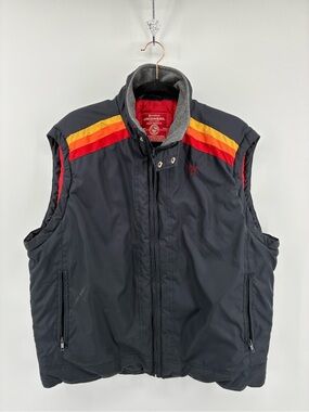 UNIONBAY Navy Vest with Red and Orange Accents
